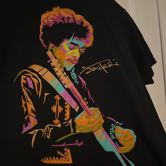Jimi Hendrix Tee Shirt womens Size M Black/Neon Vintage EUC Host Pick 9/20/23 - Picture 4 of 5